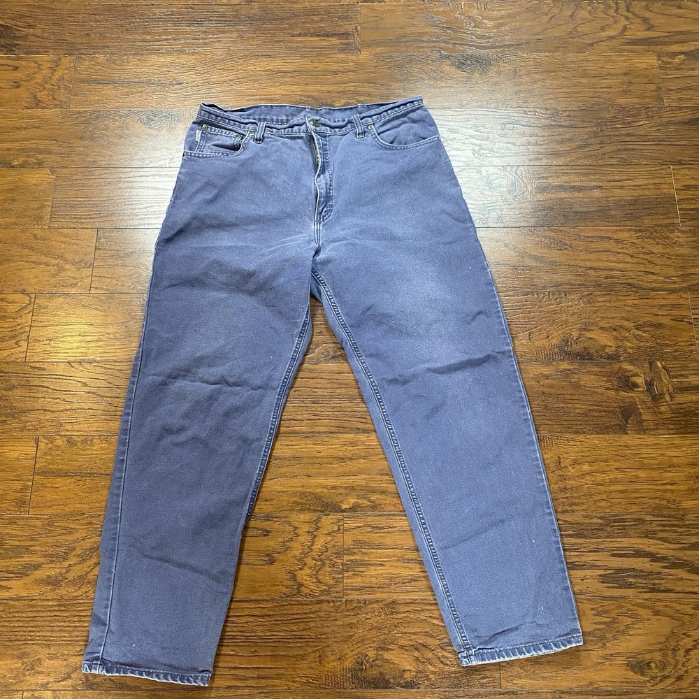 VINTAGE CARHARTT B72 PTL MEN'S 36x30 FADED PETROL BLUE DUCK CANVAS WORK PANTS